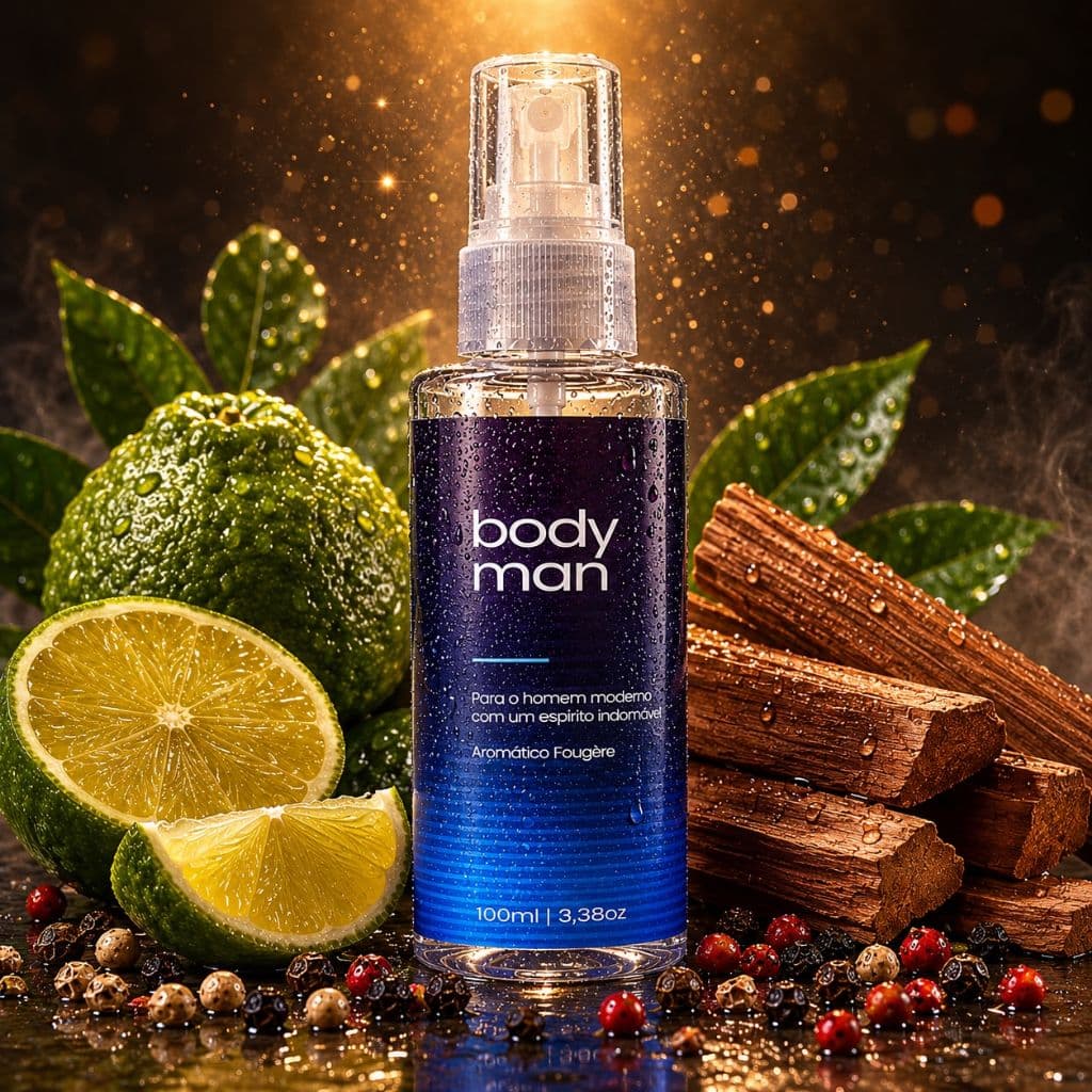 Body Splash Masculino  - Frescor Cítrico, Sofisticação Aromática, Rastro Amadeirado