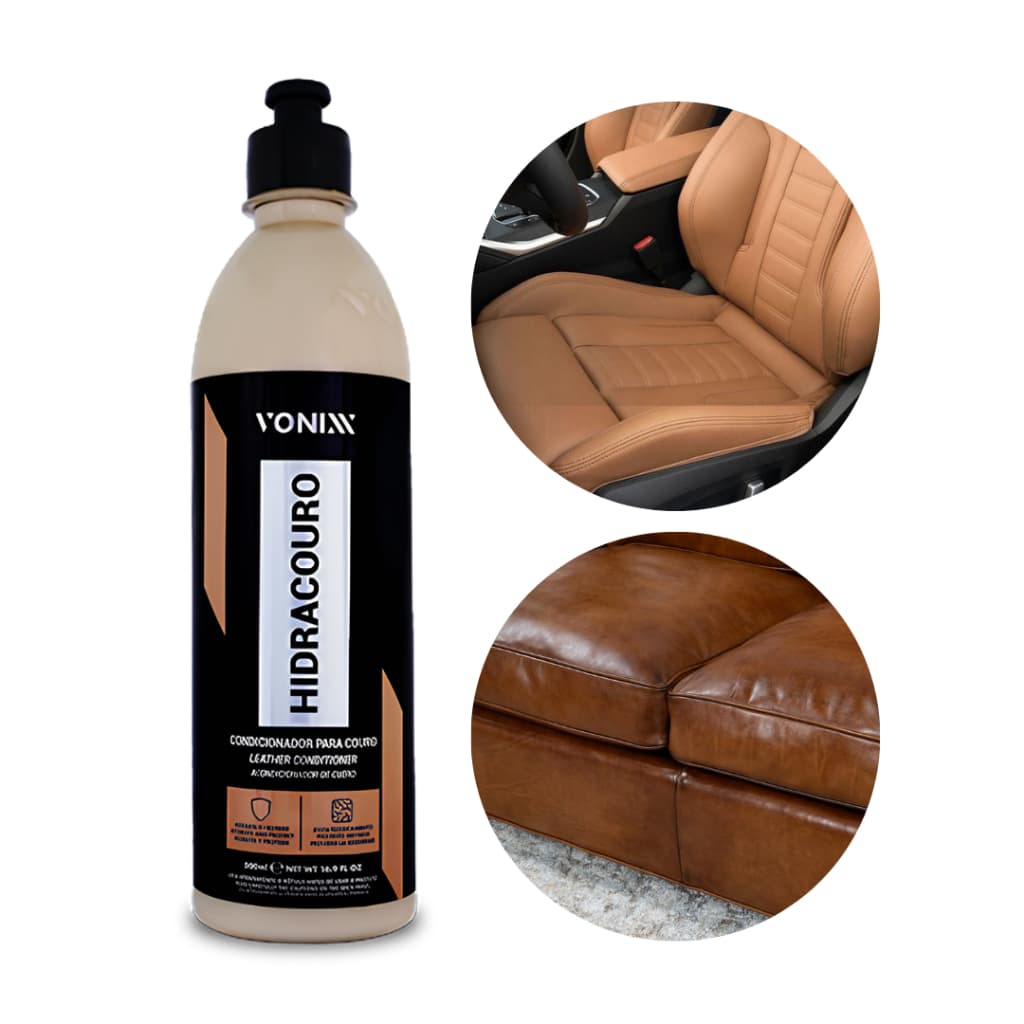 Hidracouro 500ml Vonixx Hidratante de couro automotivo sofá jaqueta e sapatos