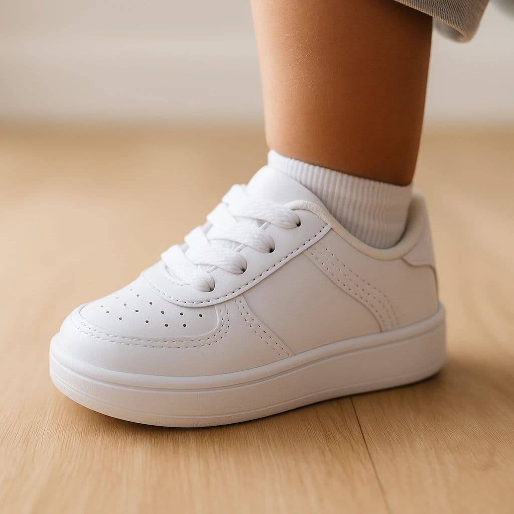 Tênis Branco para Bebê e Infantil: Conforto Estilo do 18 ao 33 Resistente Leve Novo Direto da Fábrica