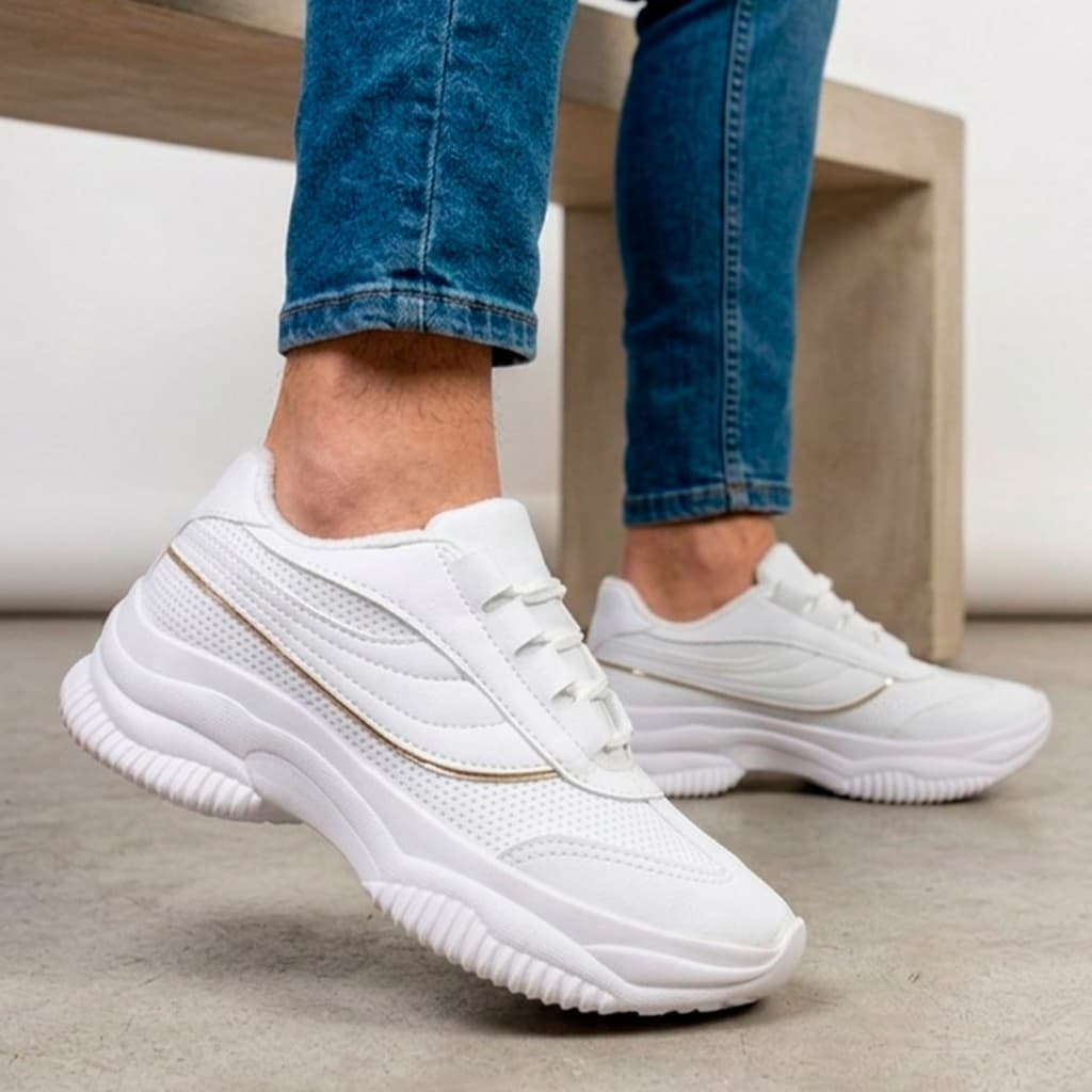 Tenis Feminino Estiloso Confortável Versátil Moda Luxo Premium Dia a Dia Tendencia Shopping