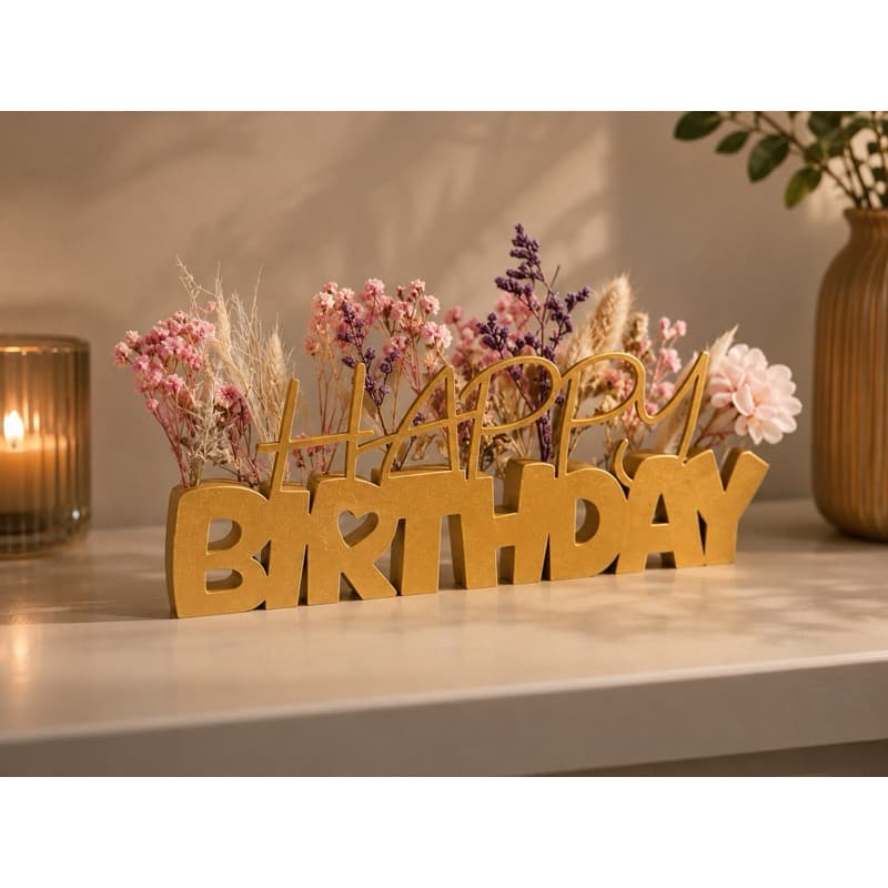Centro de Mesa Happy birthday feliz aniversário decorativo festivo moderno clean elegante