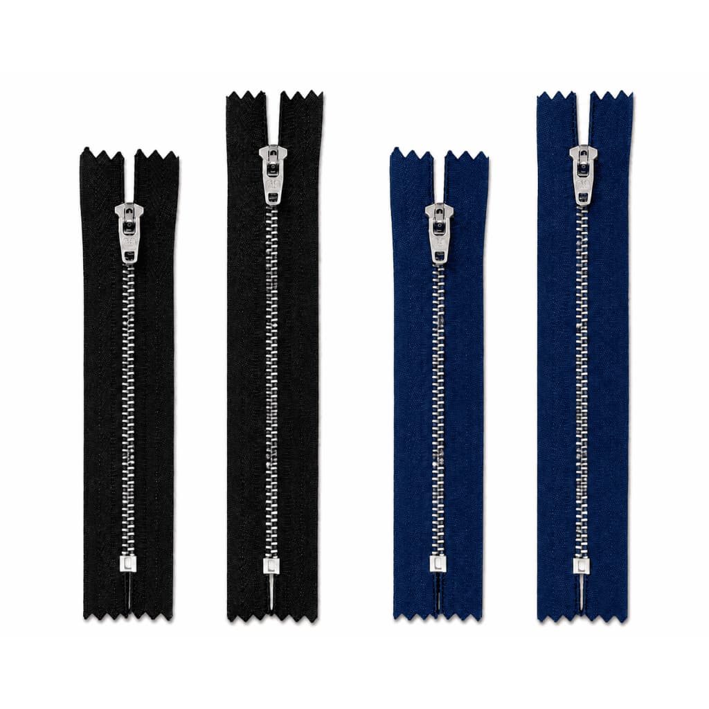 Zíper Metal (kit 10 unidade) Fixo Niquelado 12cm 15cm Marinho Preto Jeans Trava Automática