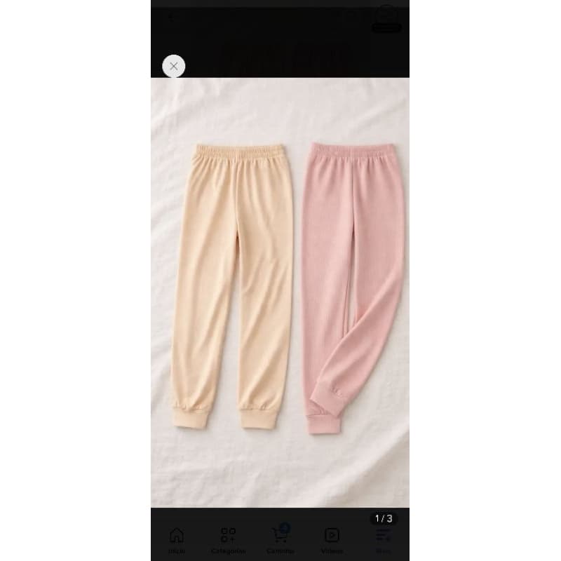 kit 2 calça de pijama infantil tamanho 8