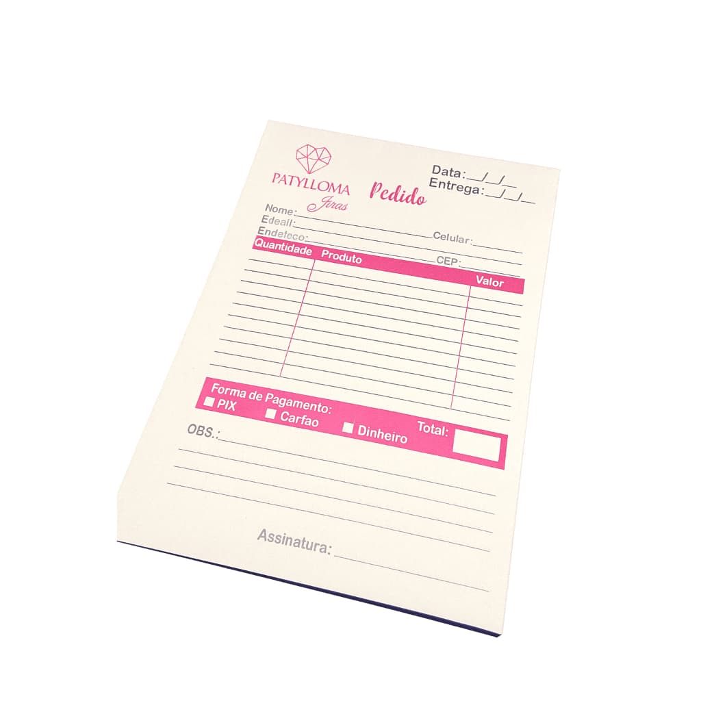 Talão de Pedido / Bloco de Pedido / Nota Fiscal Personalizável