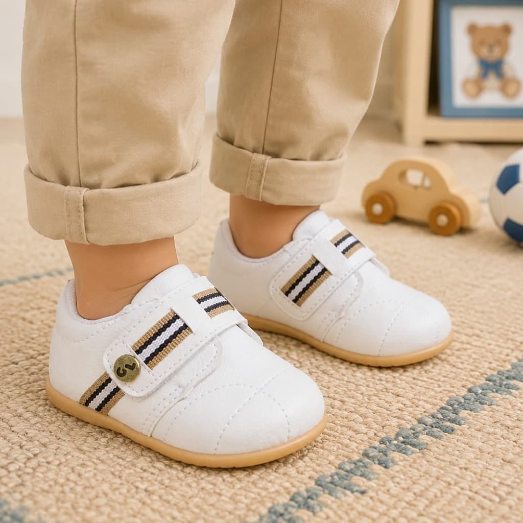 Sapato Social Batizado Infantil  Bebe Masculino Menino- Café com Leite