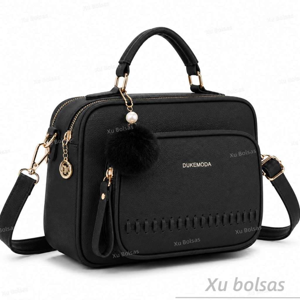 Bolsa Feminina Com Chaveiro Pompom Tira Colo Faixa de Mão De Couro Tranversal Luxo Moda Balada DEC6036#