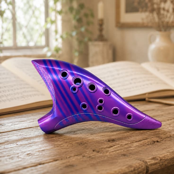 Ocarina 12 Furos Instrumento Musical de Sopro Com Design Elegante e Clássico