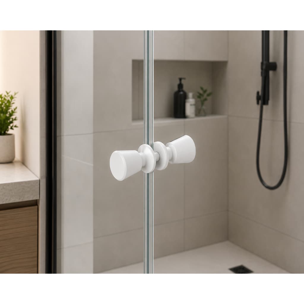 Puxador Tipo Taça Para Porta de Vidro e Box 1629 Branco