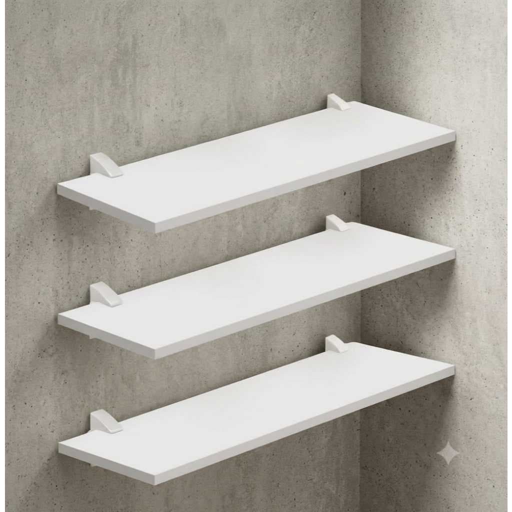 Kit 3 Prateleiras 60x20 cm MDF Brancas Com Suporte Bico Tucano incluso mdf 15mm