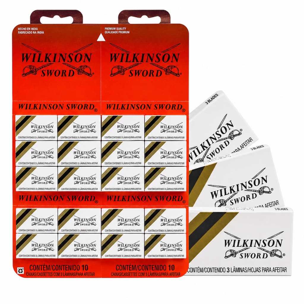 Cartela Lâminas de Barbear Wilkinson Sword  20 caixinhas com 3 Lâminas Aço Inox cada