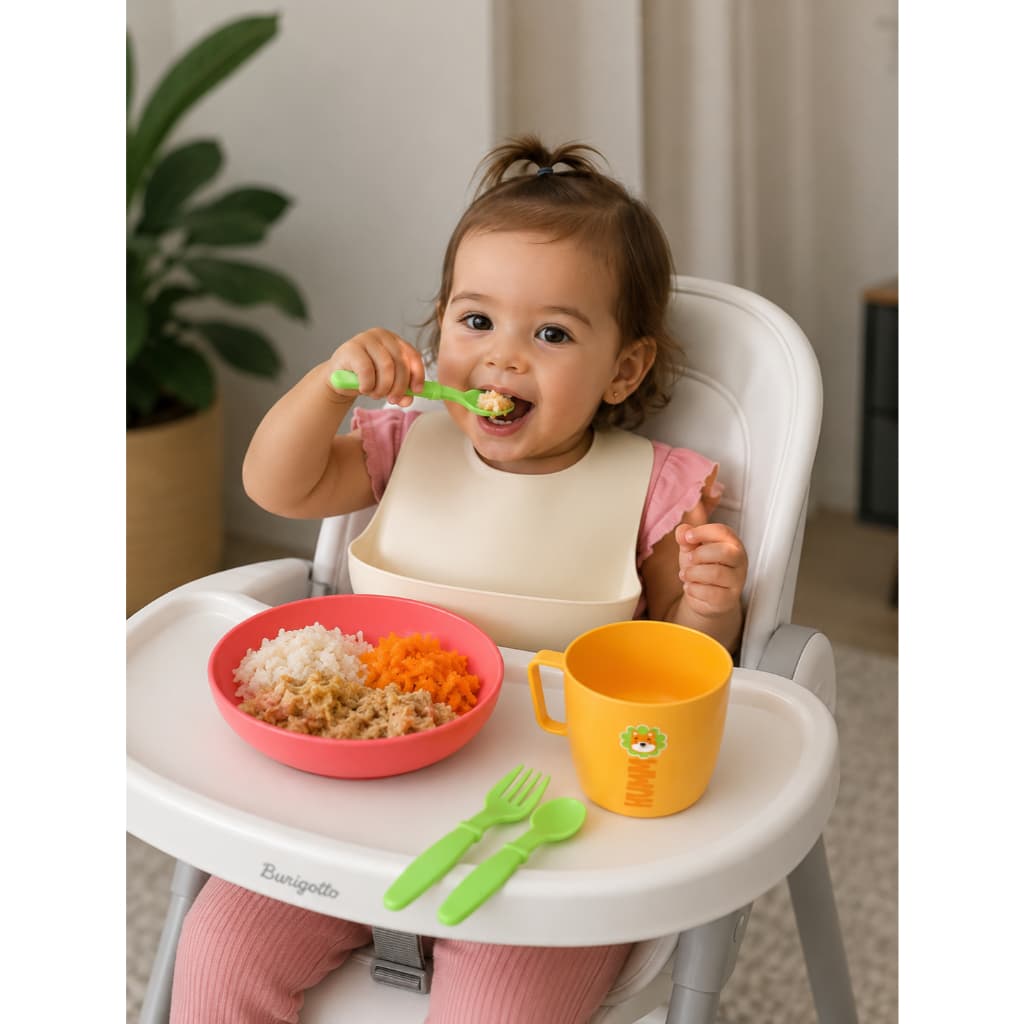 Kit Papinha Bebê Tigela Caneca E Talheres Infantil Prático