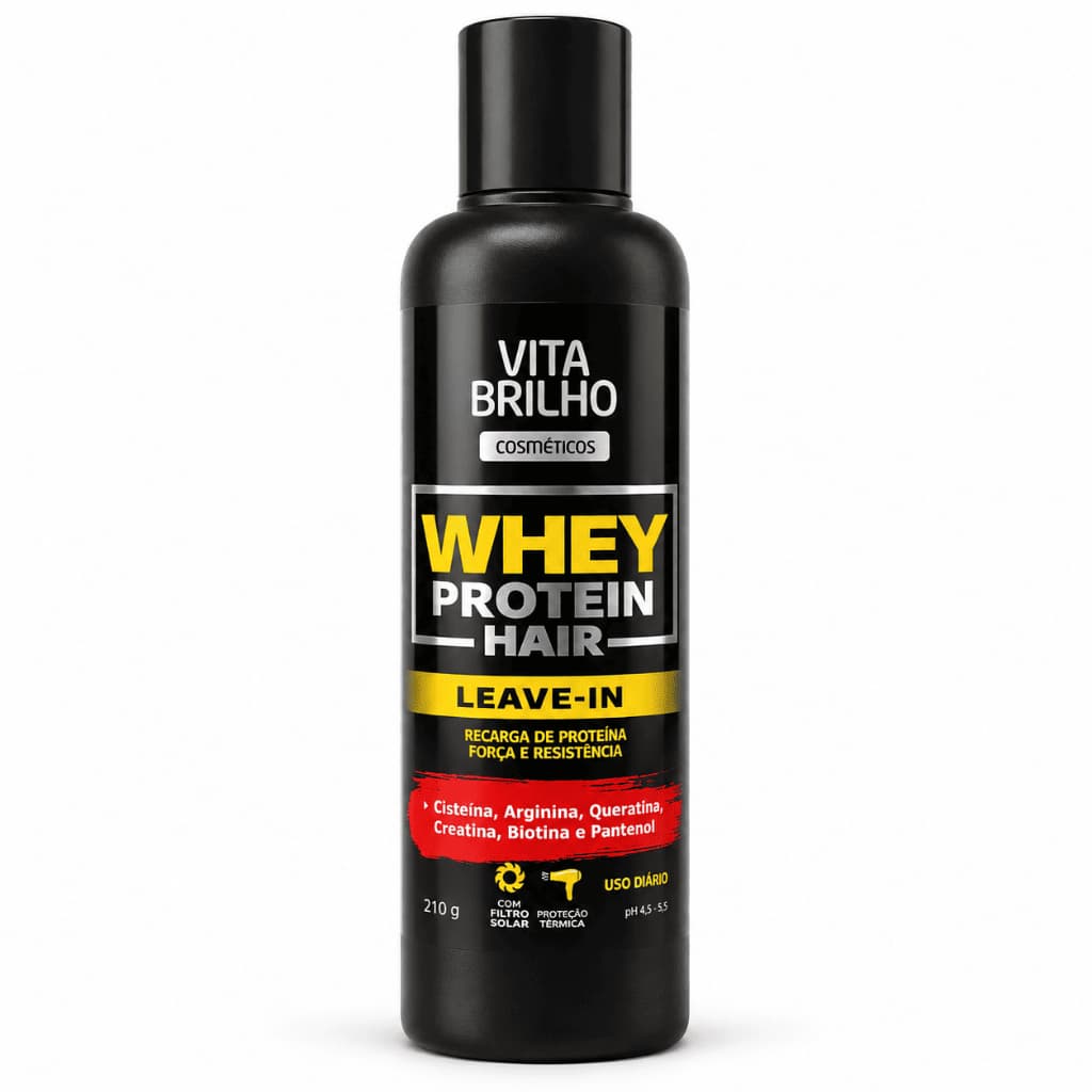 Leave In Whey Protein Hair Vita Brilho 200g Proteção Térmica Reconstrução Capilar Hidratação