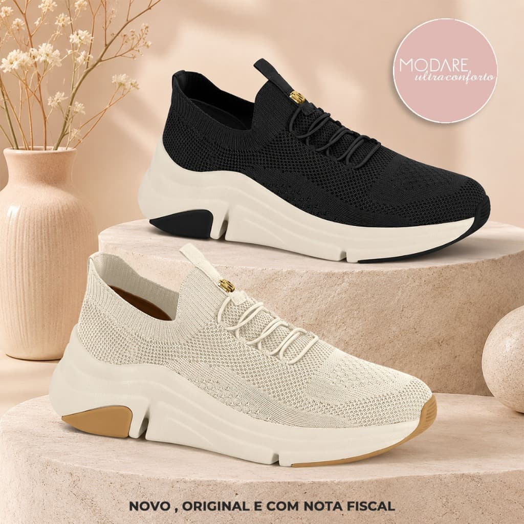 Tênis Casual Feminino Conforto Plataforma Leve Slip On Sem Cadarço  Modare 7401.105