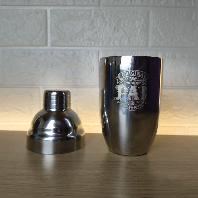 Coqueteleira Dia dos Pais Personalizada 600ml | Inox Gravada a Laser | Presente para Pai