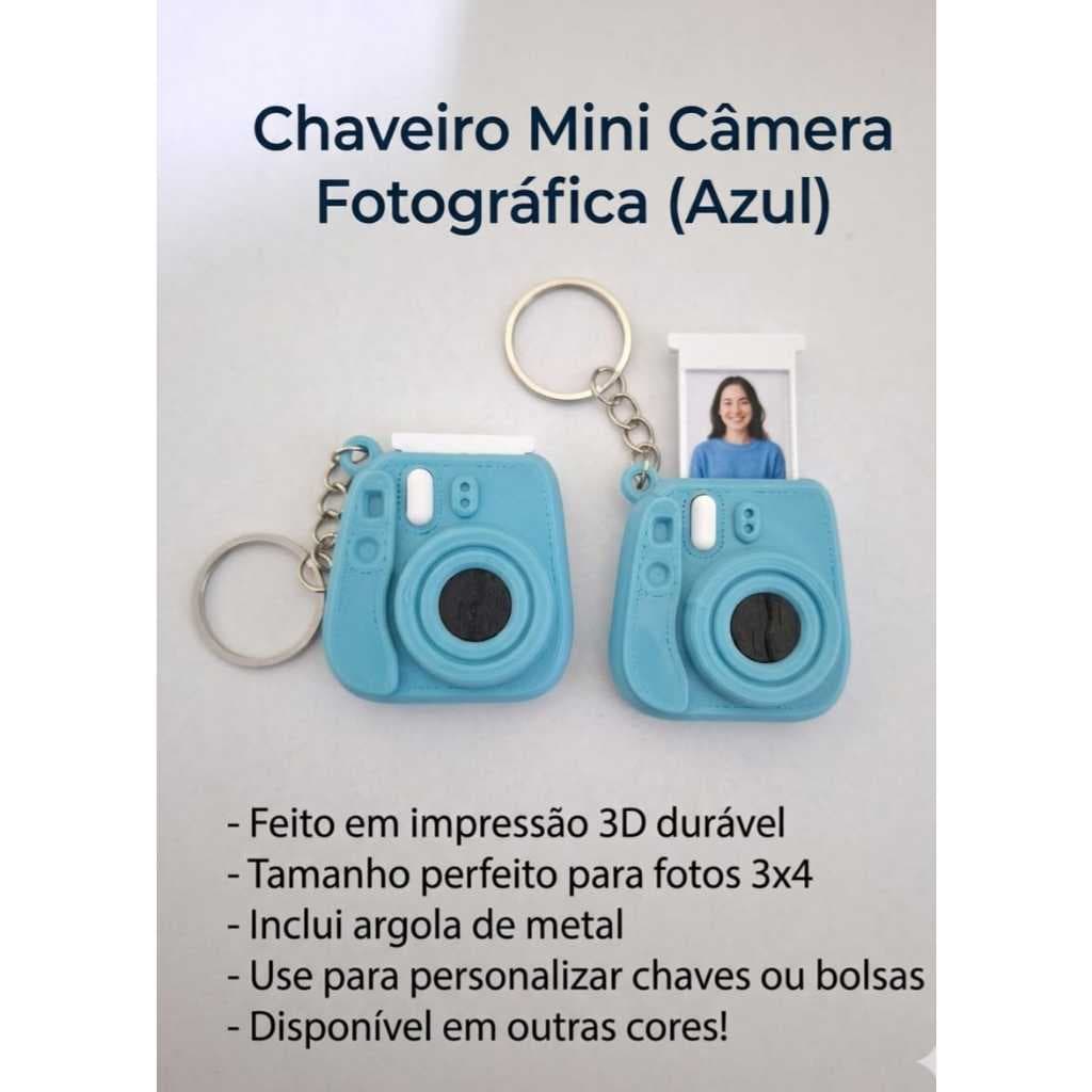 Chaveiro Mini Câmera Fotográfica Retrô – Porta-Foto Personalizado