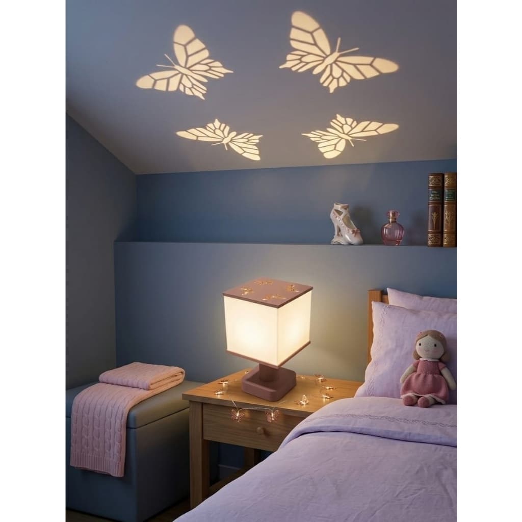 Abajur Projetor Brabuleta – Linha Natureza | Borboleta + Lâmpada Vela Inclusa Bivolt