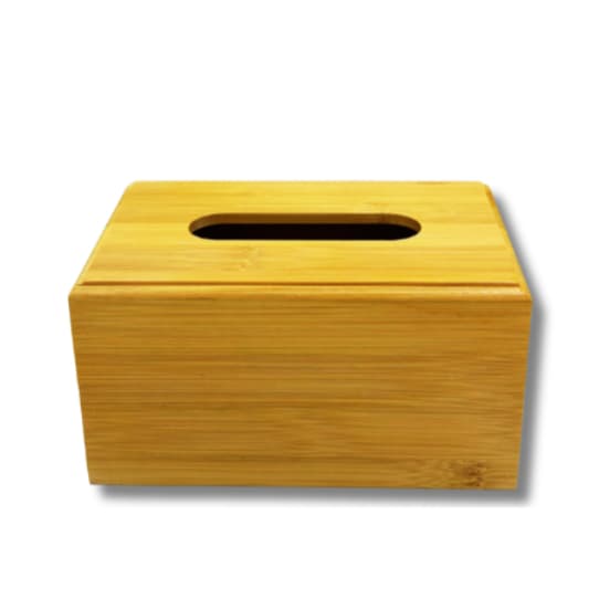 Porta Guardanapo de Bambu para Cozinha 21x13x9,5cm Elegante com Tampa para Guardanapos de Papel