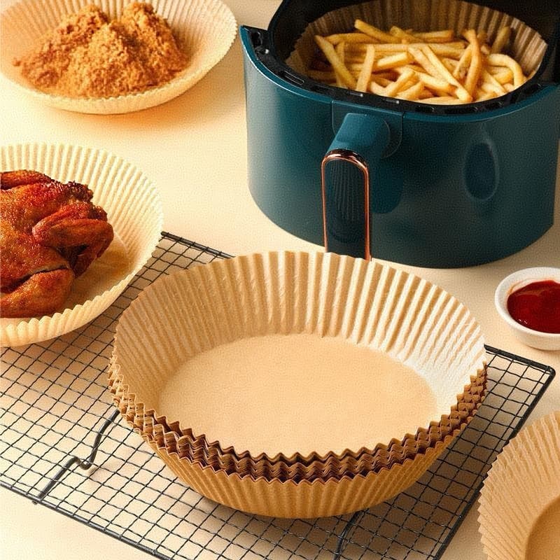 Forma De airfryer Papel Descartável Redondo Antiaderente Papel 50,100,200, Unidades