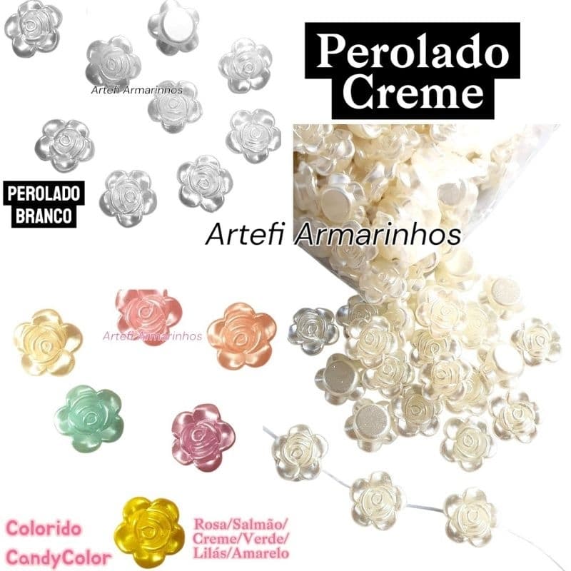 Entremeio para terço Rosa Perolada 12mm Passante 110 60 unidades