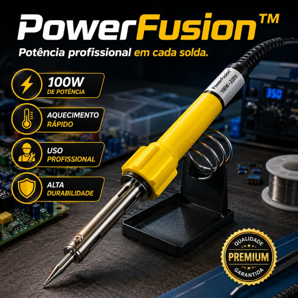 Ferro de Solda 🔥 Profissional e Doméstico 100W 220V Aquecimento Rápido Alta Potência para Eletrônica Cabo ergonômico