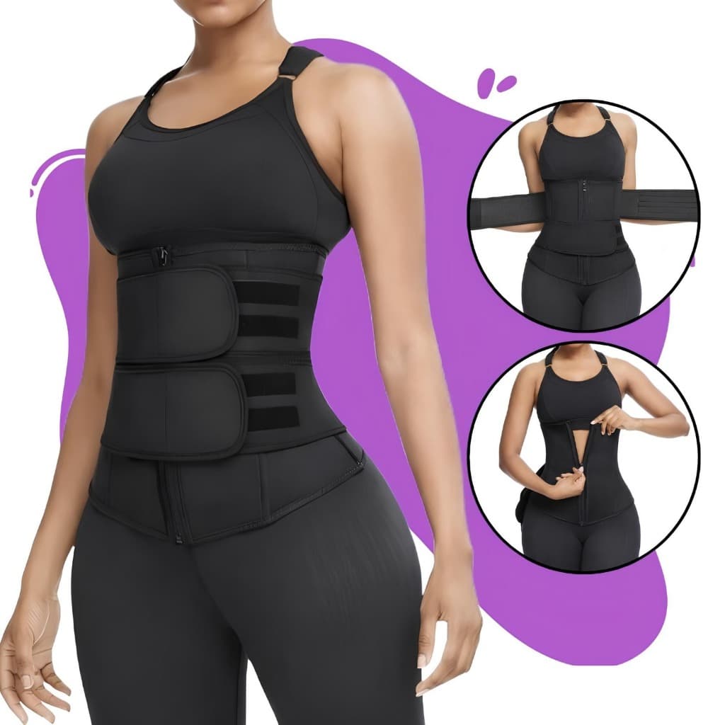 Cinta Modeladora Espartilho Abdominal Compressão Confortável Efeito Sauna