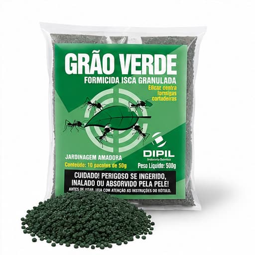 Formicida Em Grãos Verde 500g 10 Pacotes Para Jardinagem