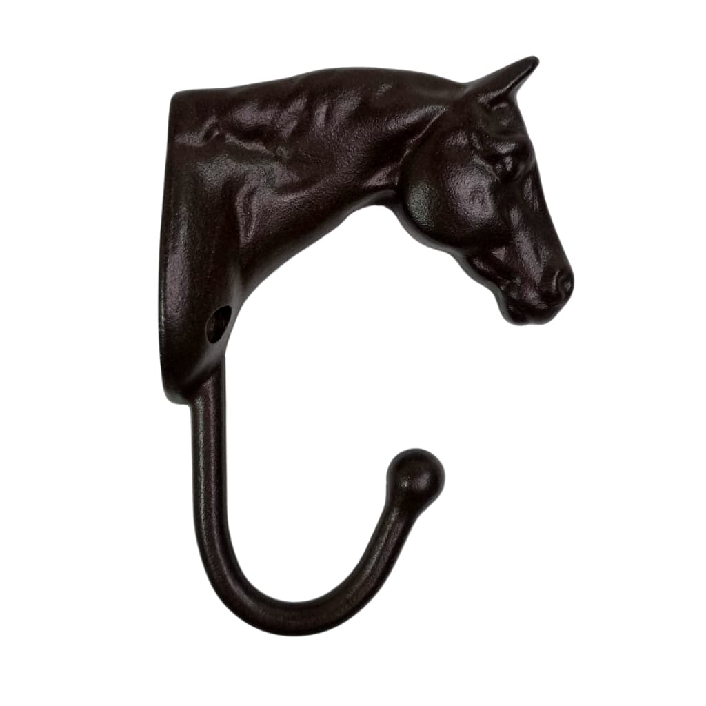 Cabideiro Cabeça De Cavalo Em Alumínio Kit Bucha E Parafuso (Marrom)