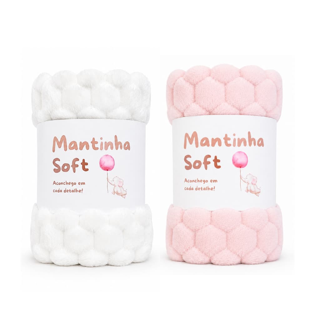 Kit 02 Mantas Cobertor Bebe Tartaruguinha Macia Quentinha Inverno
