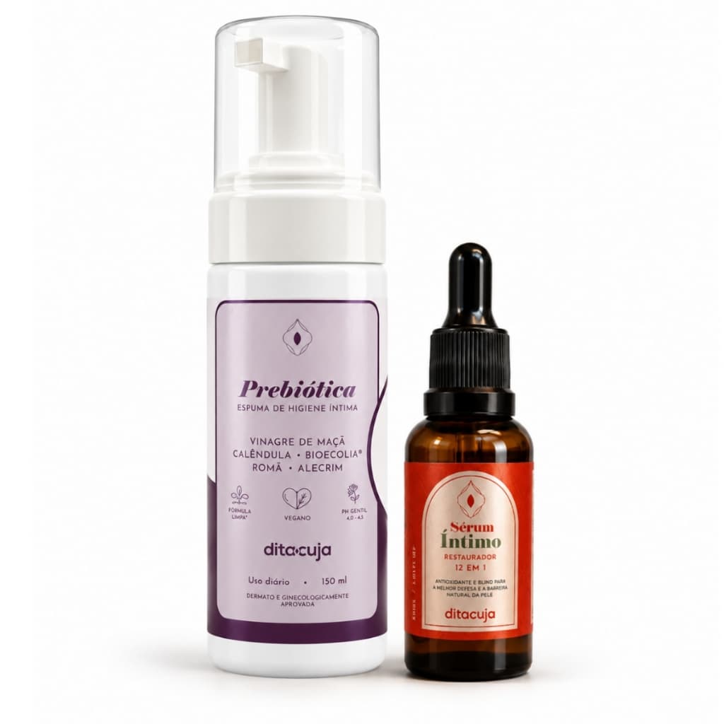 Kit Conforto e Proteção Íntima com Espuma Prebiótica + Sérum Regenerador 12 em 1 | Dita Cuja