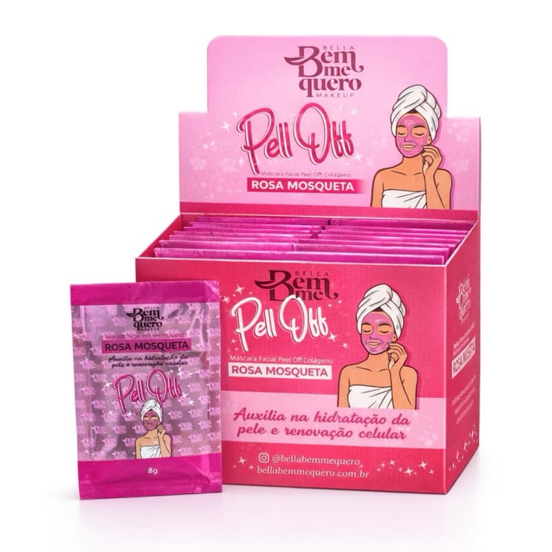 Máscara Facial peel off colágeno rosa mosqueta 8g