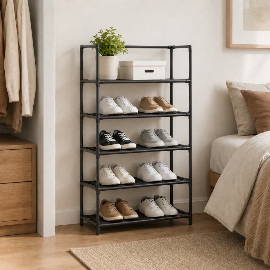 Organizador de Sapatos Sapateira Vertical 5 Prateleiras Estante Calçados Tênis Closet Quarto