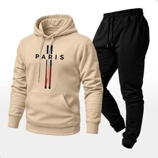 Conjunto Moletom Unissex Paris Moda Casual Inverno Blusa e Calça Blusa De Frio Estilosa
