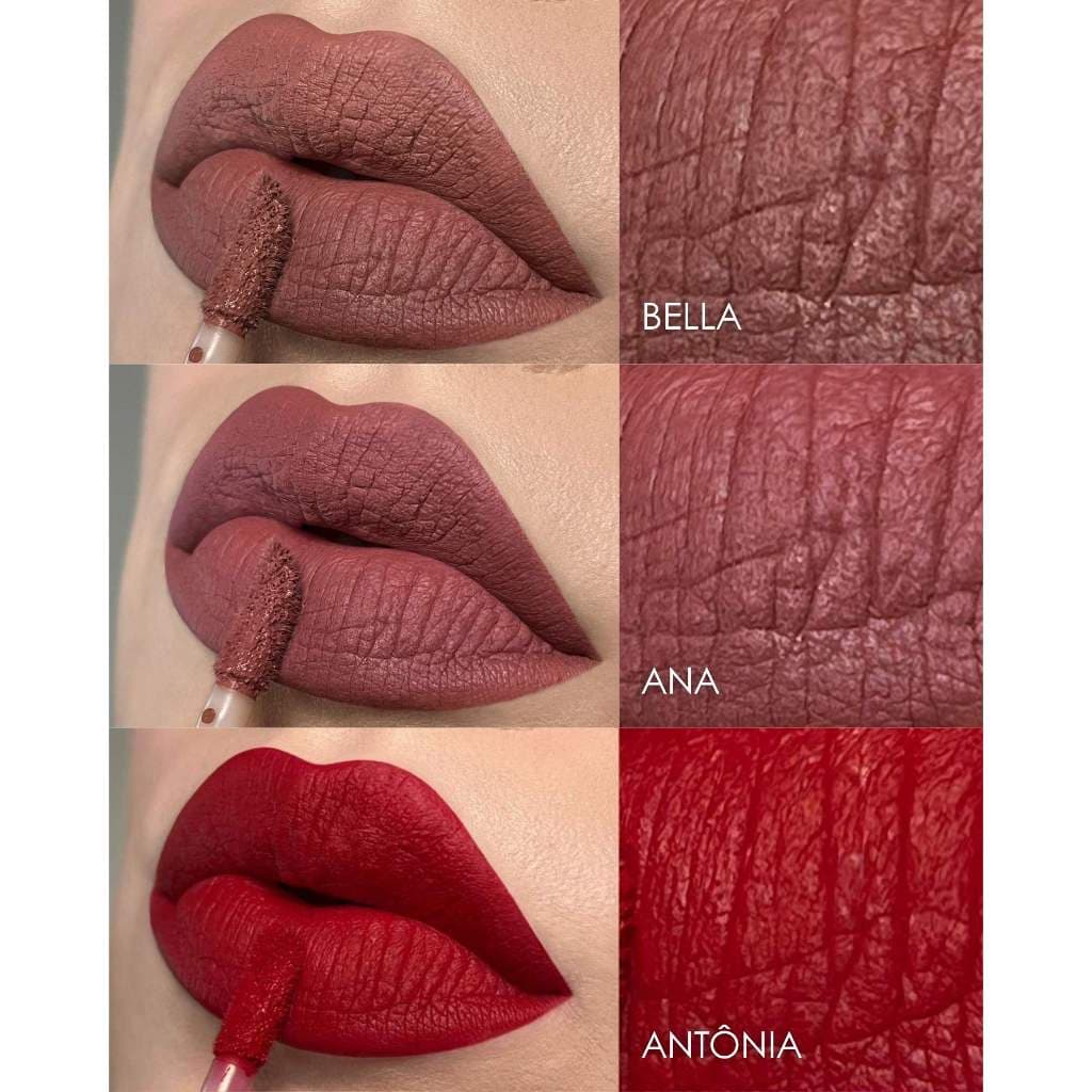 Kit Batons Bella, Ana e Antônia Longa Duração e Efeito Matte - Mais Vendidos