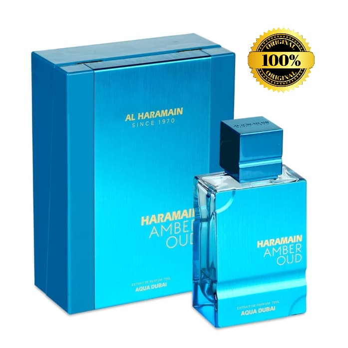 Perfume Al Haramain Amber Oud Aqua Dubai Extrait de Parfum 100ml Original Lacrado Unissex Alta Fixação