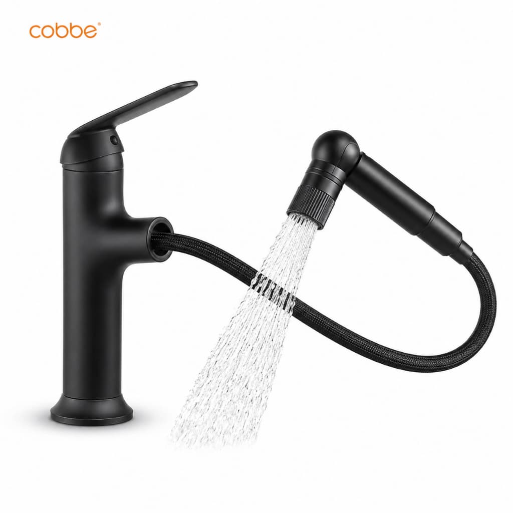 Torneira Retrátil Banheiro Misturador Monocomando Quente e Fria Bica Extensível Gourmet Heemli