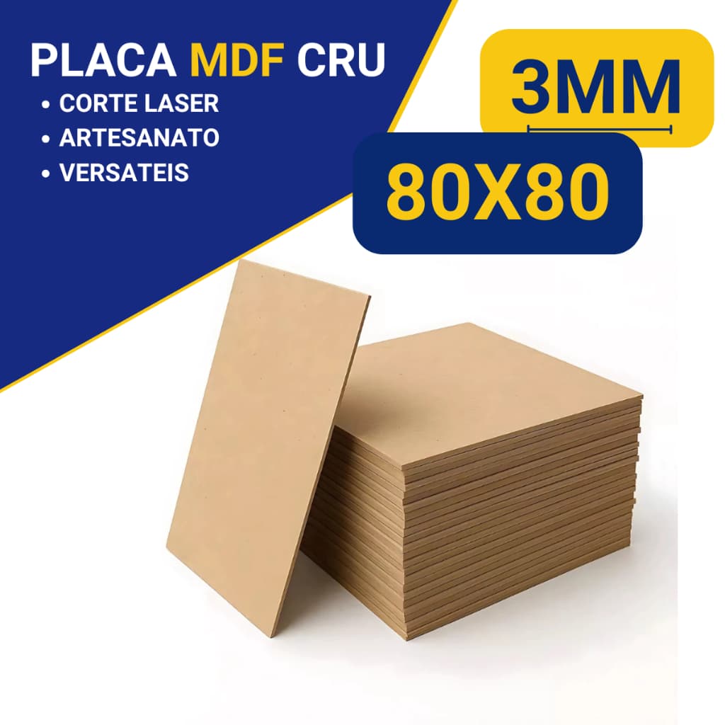 Chapas Mdf Cru 3mm Placa 30x30cm  Artesanato Sublimação Quadros Para Corte Laser Placa de mdf