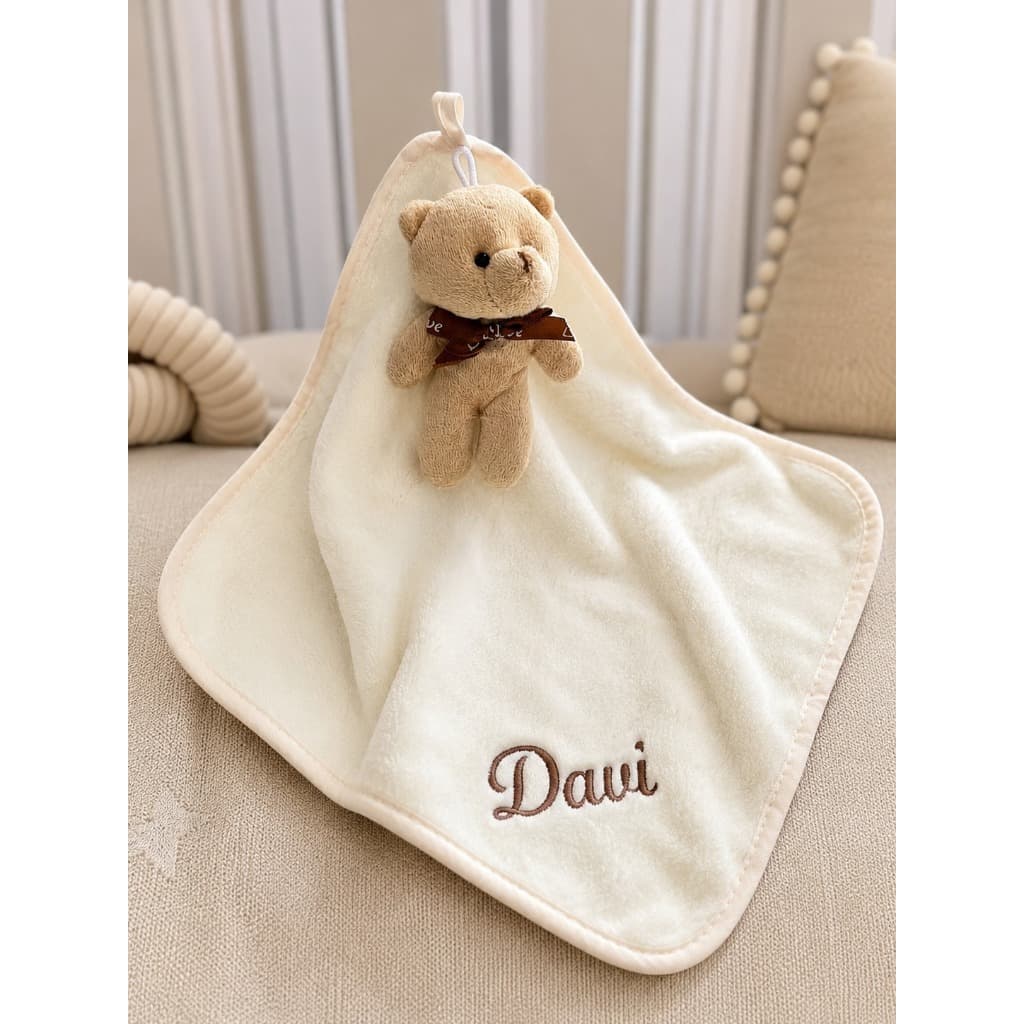Fralda Naninha Personalizada para Bebê com Nome Bordado | Enxoval de Bebê | Presente Maternidade