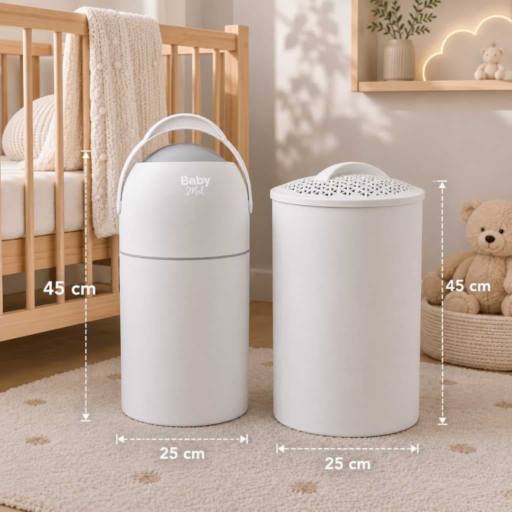 kit lixeira 3em1 antiodor 10litros para fralda e cesto de 15 litros baby mel