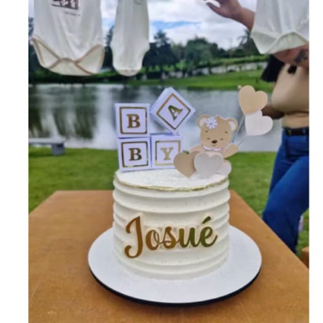Topo de Bolo Chá de Bebê, Personalizado com NOME  | Alta Qualidade | Envio no Mesmo Dia