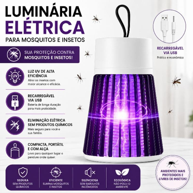 Luminária Eletrica Mata Mosquito