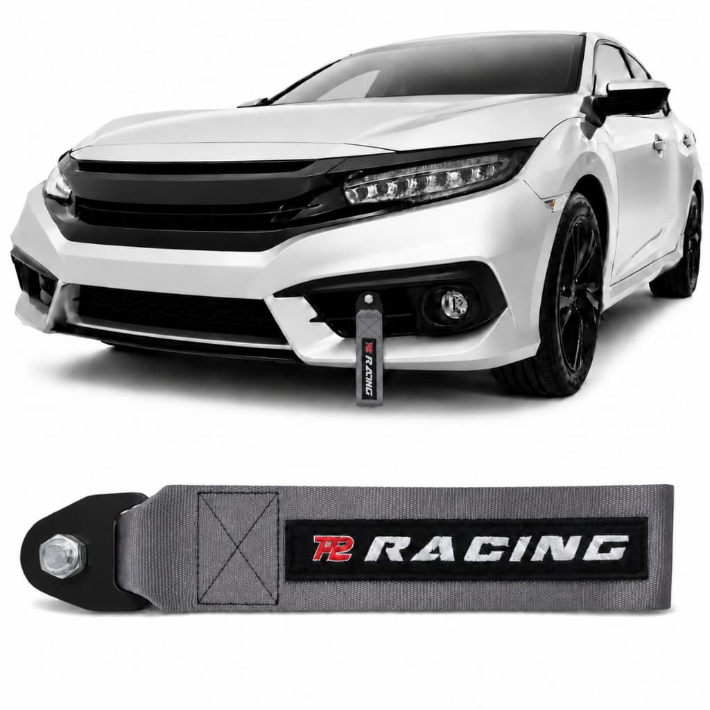 Tow Strap Hook Cinta de Reboque  com Engate Parafusado - Cinza