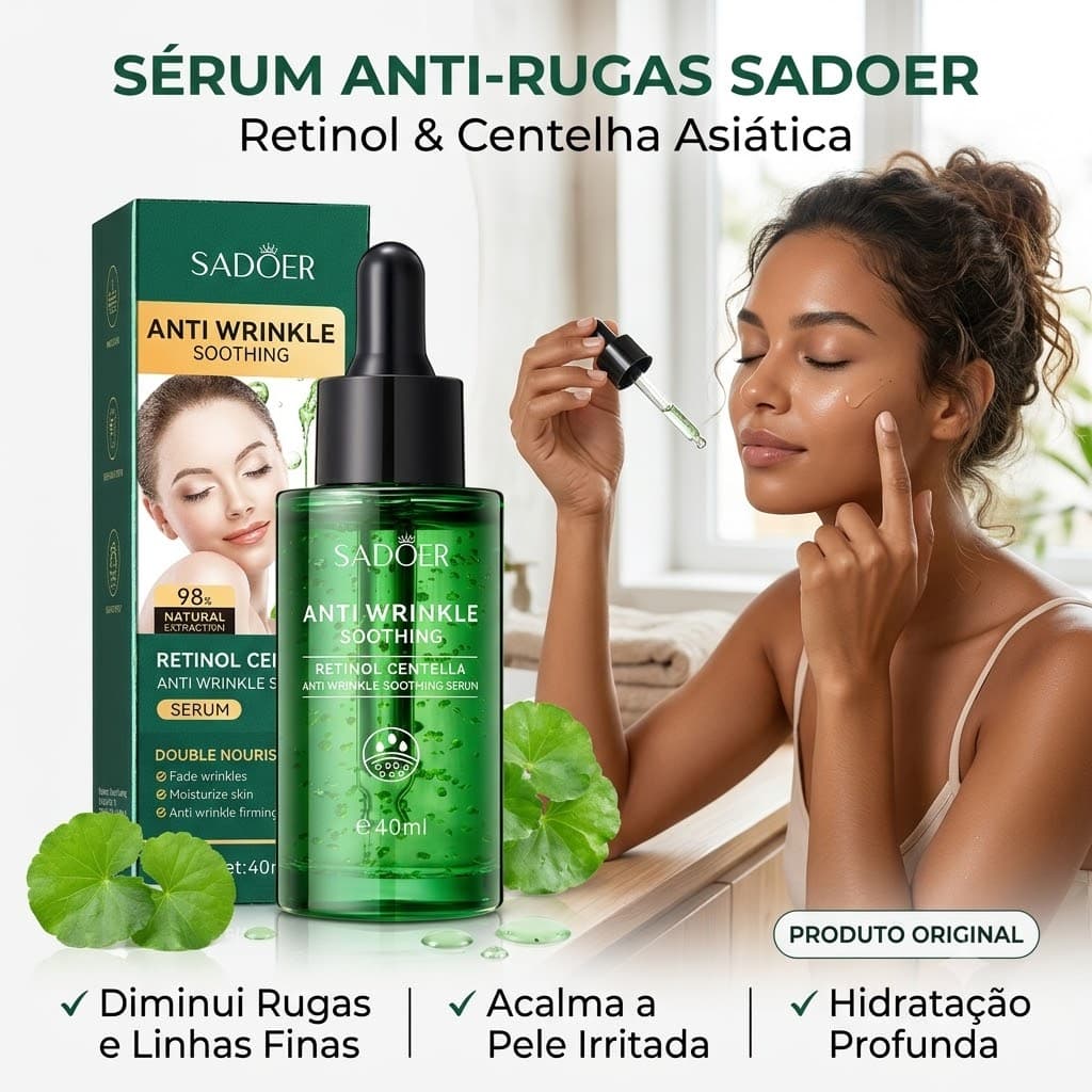 Sérum Facial SADOER Retinol Centella Antirrugas Hidratante Anti-idade Firmador Skincare 40ml