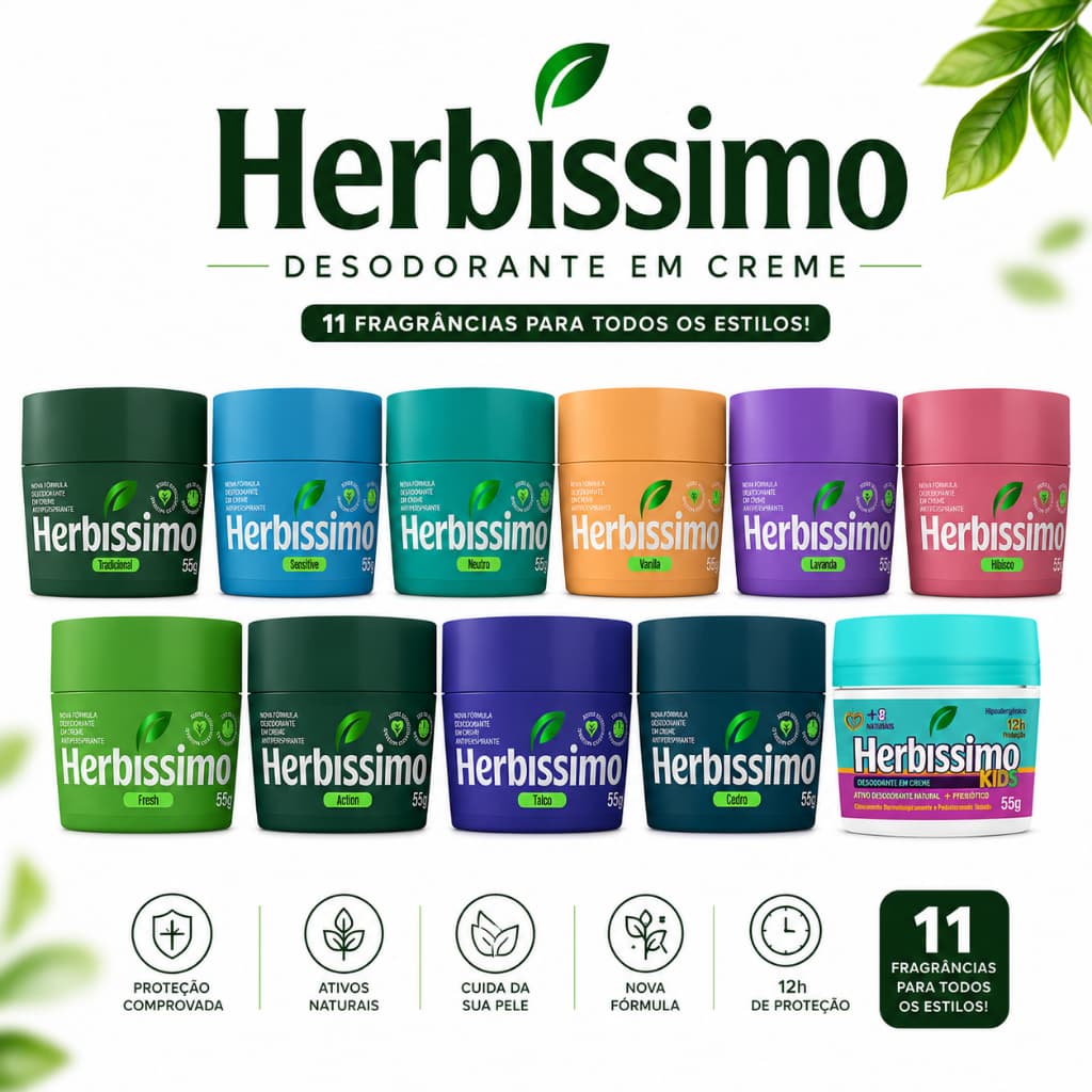 Variações do Desodorante Herbíssimo Creme 55g