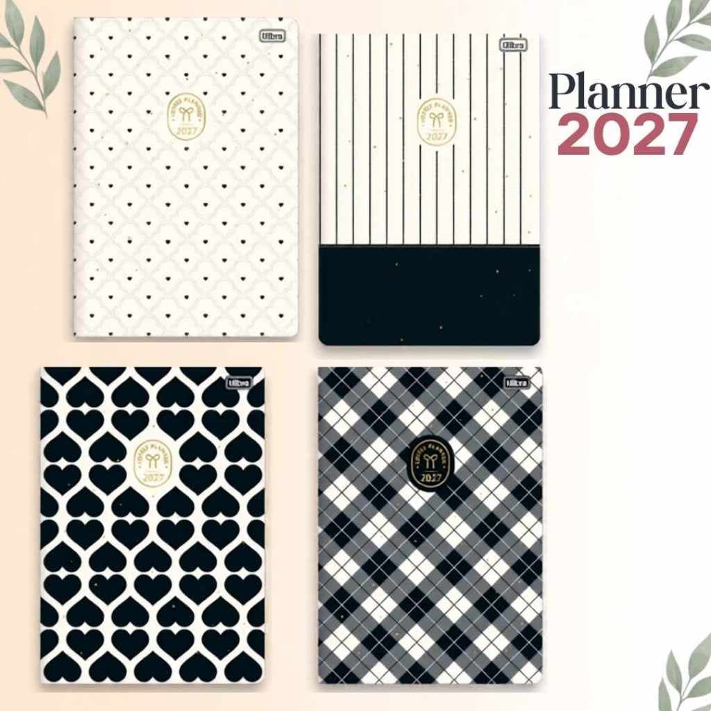 Planner 2027 Tilibra West Village Capa Flexível 18x26cm Agenda Calendário Mensal Controle Financeiro Planejamento