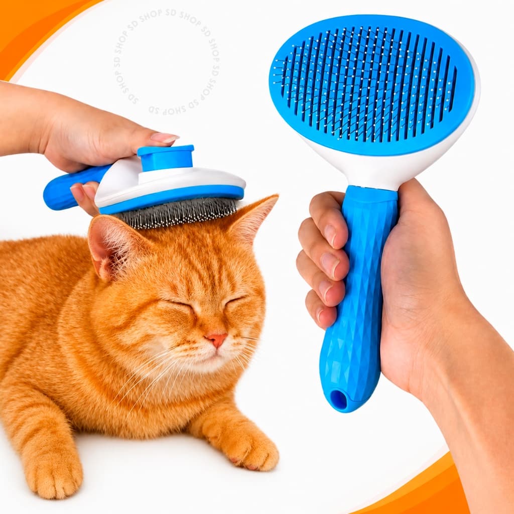 Escova Pet Removedora Rasqueadeira de Pelos para Cães e Gatos Animais Limpeza Rápida