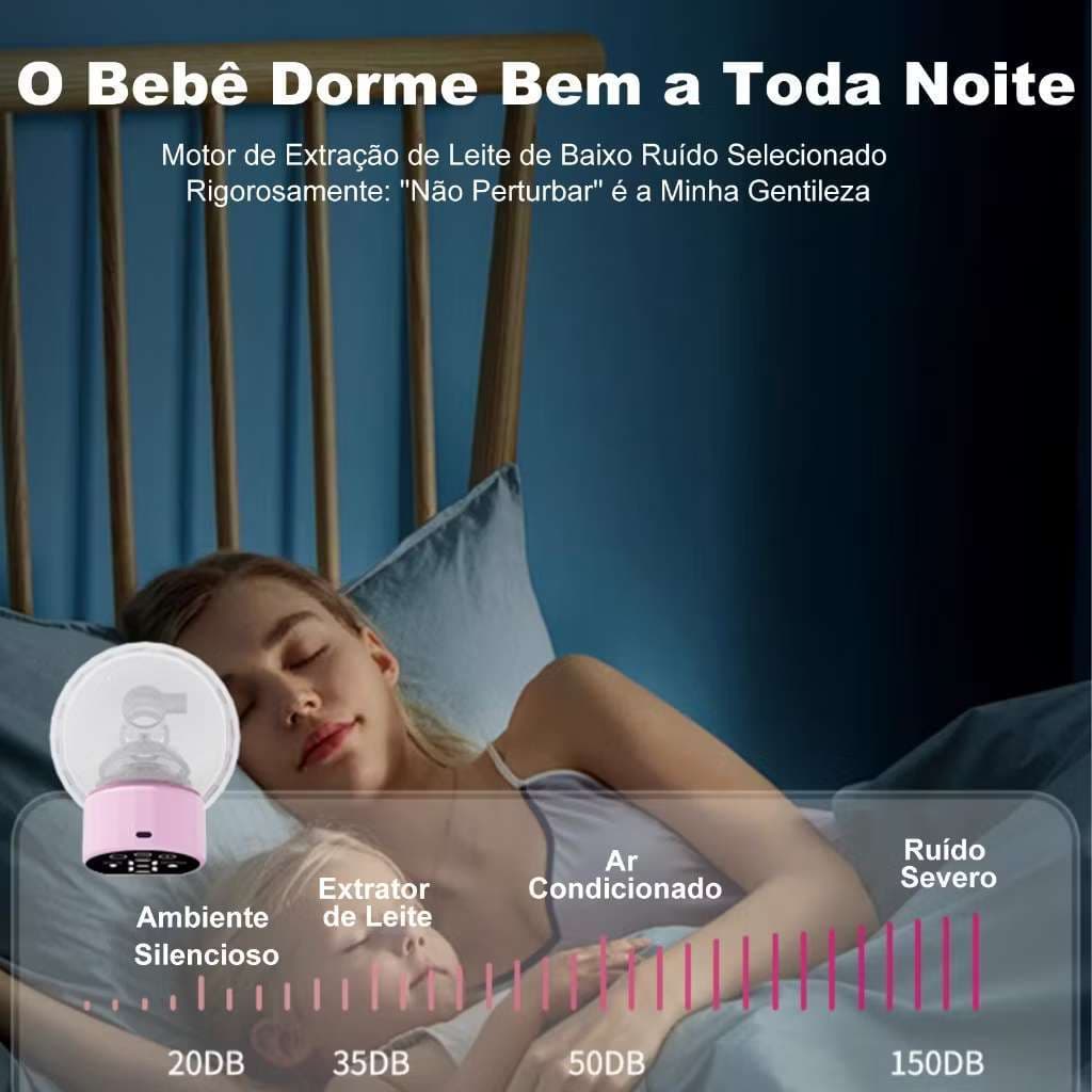Bomba de leite materno silenciosa, modelo portátil elétrico recarregável