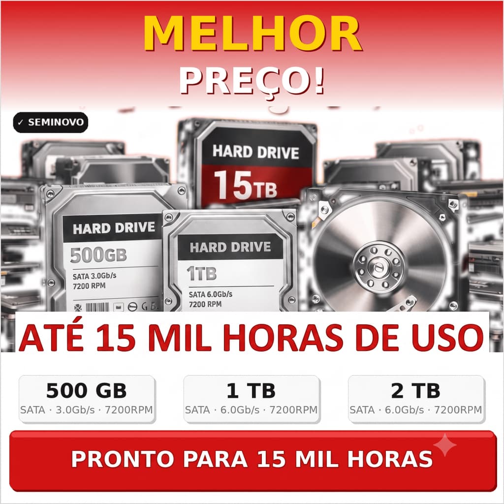 HD SATA HD Até 15 Mil Horas 1TB 500GB 250GB 3.5" HDD Disco Rígido SATA/150 | SATA/600