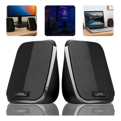 Caixa Caixinha De Som Para Computador Gamer Pc Notebook Projetor Potente Subwoofer