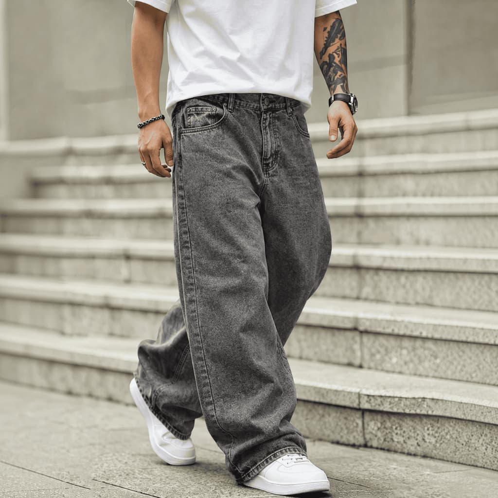 Calça Denim Baggy Masculina Balão Larga Carpenter Tecido Premium Dazzling