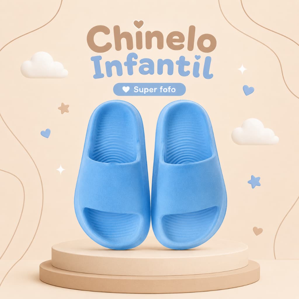 Chinelo Nuvem Slide Infantil Menino Menina Macio Confortável Leve